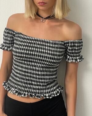 ALCOTT Womens Linen blend blouse CROP TOP BABYDOLL Y2K Small A009094